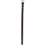 Genuine Leather Collar with Brass Hardware & Adjustable Buckle Fastening in Brown: K9-C12