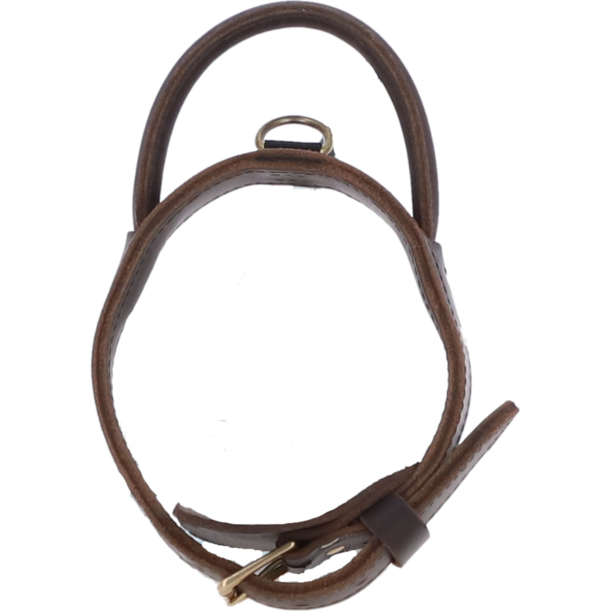 Ashwood Leather Dog Collar with Grab Handle / Agitation Handle & Solid Brass Hardware in Brown – K9-C01