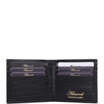 Ashwood Leather Croc Embossed Wallet & Card Holder Gift Set in Black: 30933