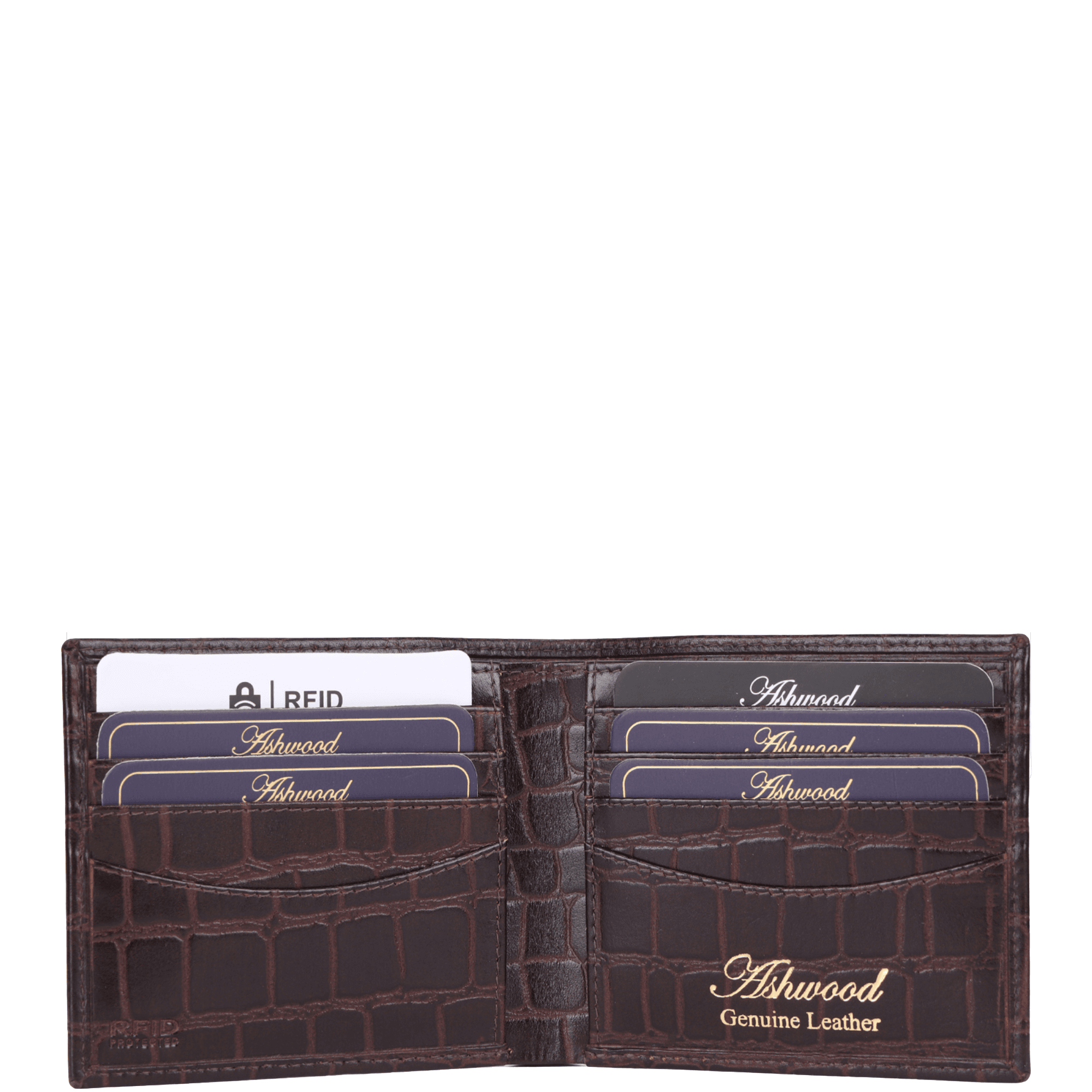 Ashwood Leather Croc Embossed Wallet & Card Holder Gift Set in Cherry: 30933