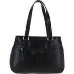 Ashwood Womens Three Section Leather Shoulder Bag Black: V-31