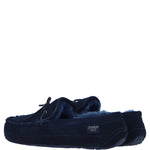 Men Classic Suede Sheepskin Moccasins Navy: Mens Moccasins