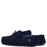 Men Classic Suede Sheepskin Moccasins Navy: Mens Moccasins
