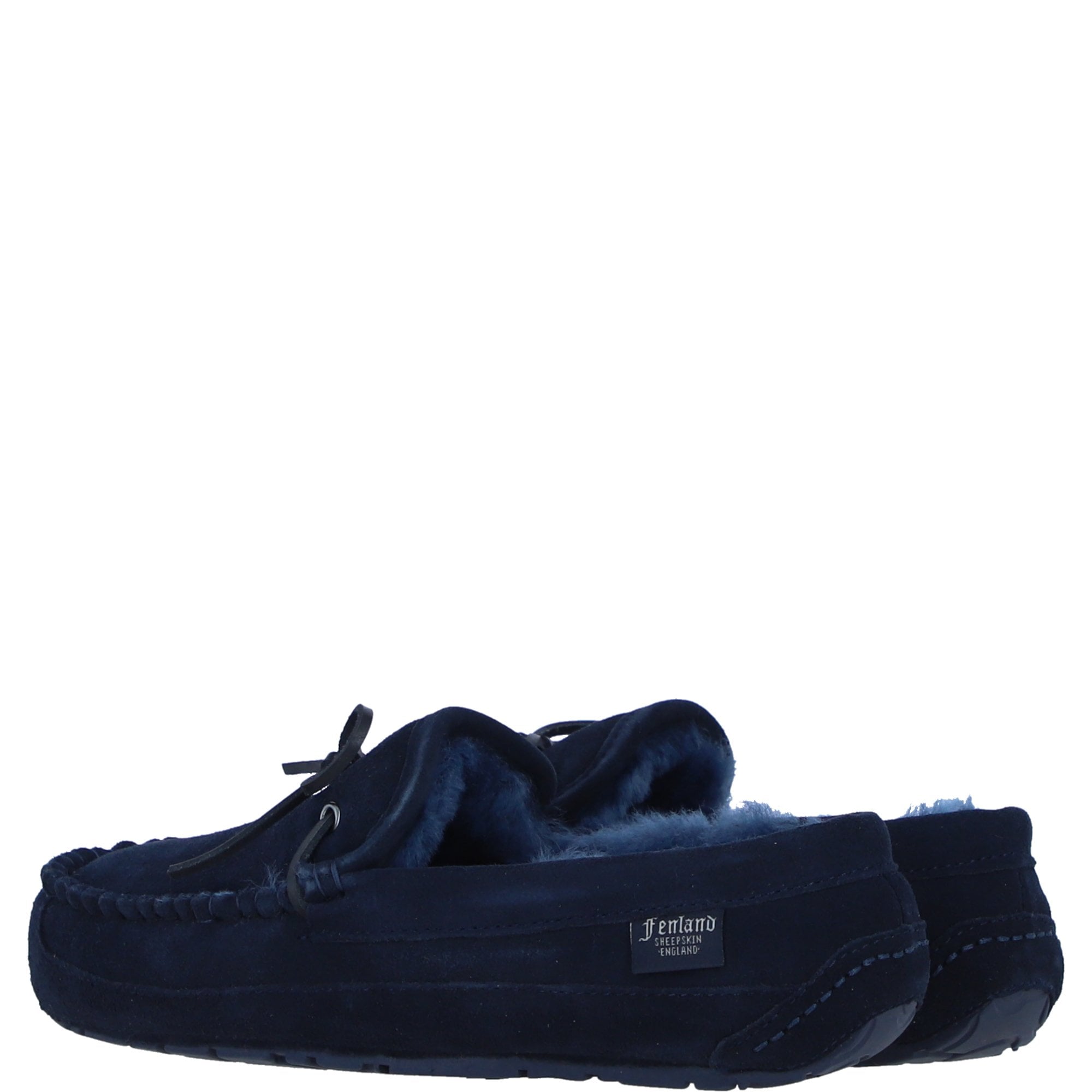 Men Classic Suede Sheepskin Moccasins Navy: Mens Moccasins