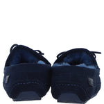 Men Classic Suede Sheepskin Moccasins Navy: Mens Moccasins
