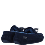 Men Classic Suede Sheepskin Moccasins Navy: Mens Moccasins