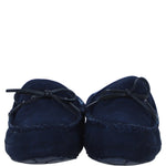 Men Classic Suede Sheepskin Moccasins Navy: Mens Moccasins