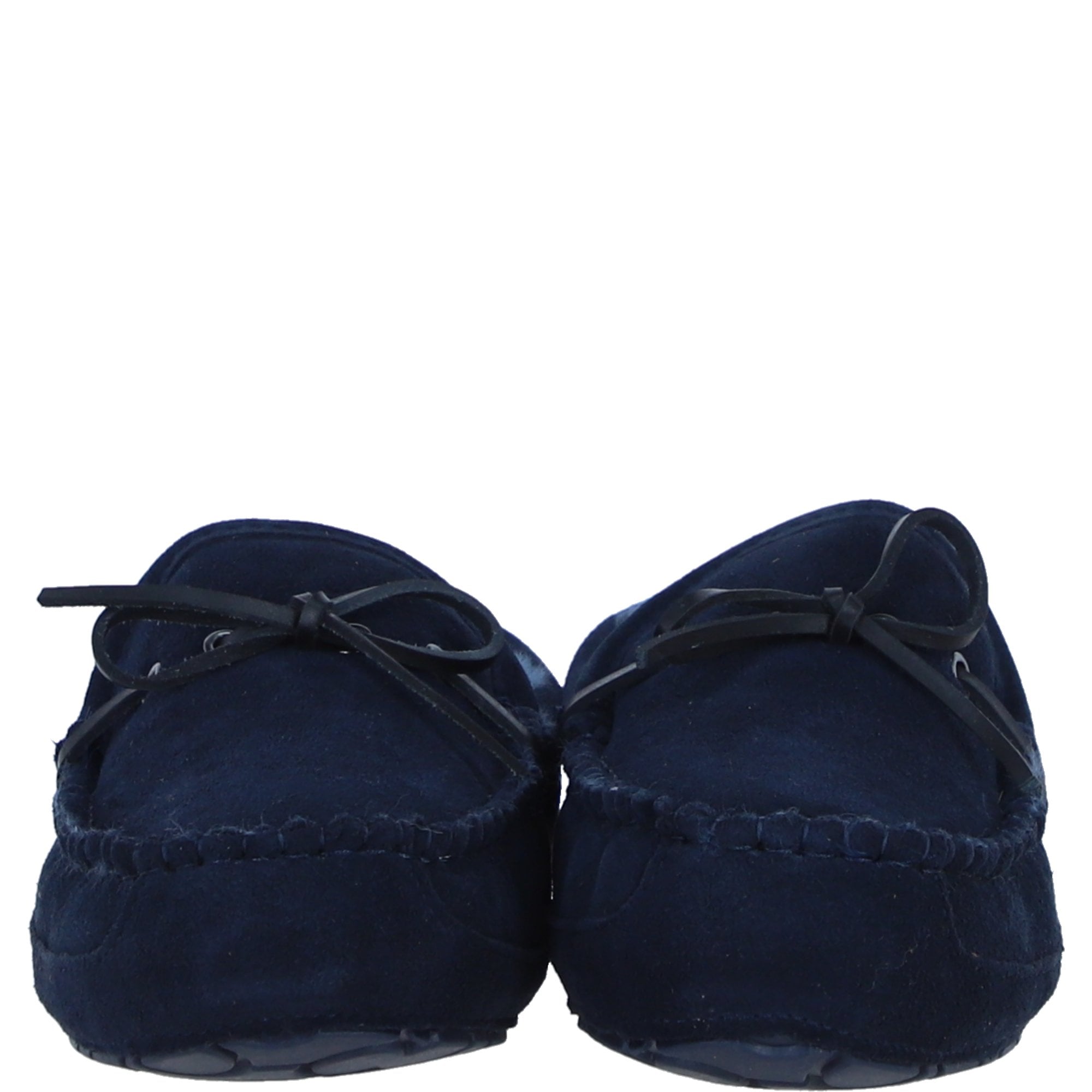 Men Classic Suede Sheepskin Moccasins Navy: Mens Moccasins