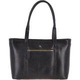Vegetable Tanned Leather Bag Black: V-23