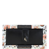 14 Card RFID Protected Large Leather Purse Black: S1