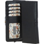 14 Card RFID Protected Large Leather Purse Black: S1