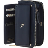14 Card RFID Protected XL Leather Purse Navy: S2