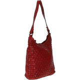 Ashwood Vintage Woven Leather Shoulder Bag Red: D-77