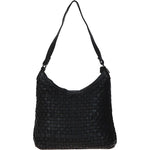 Ashwood Vintage Woven Leather Shoulder Bag Black: D-77