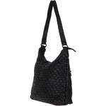 Ashwood Vintage Woven Leather Shoulder Bag Black: D-77