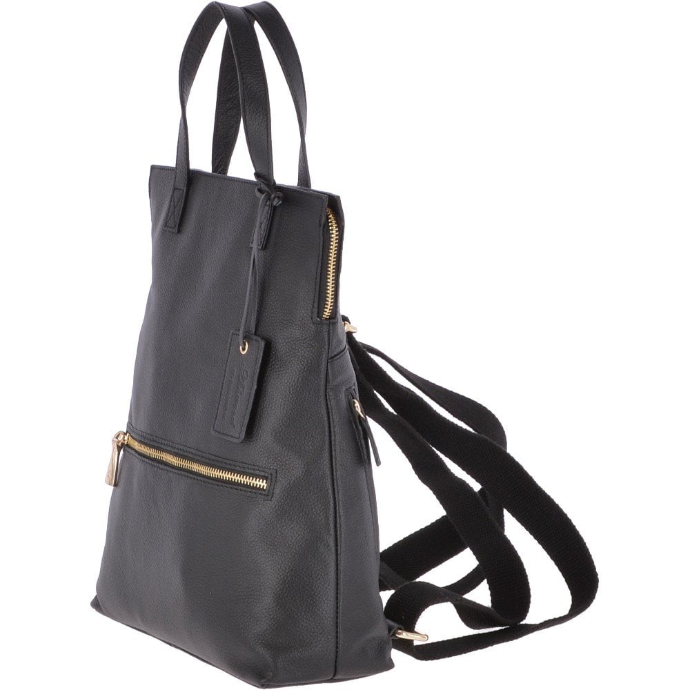 2 in 1 Leather Backpack Handbag Black: 62237