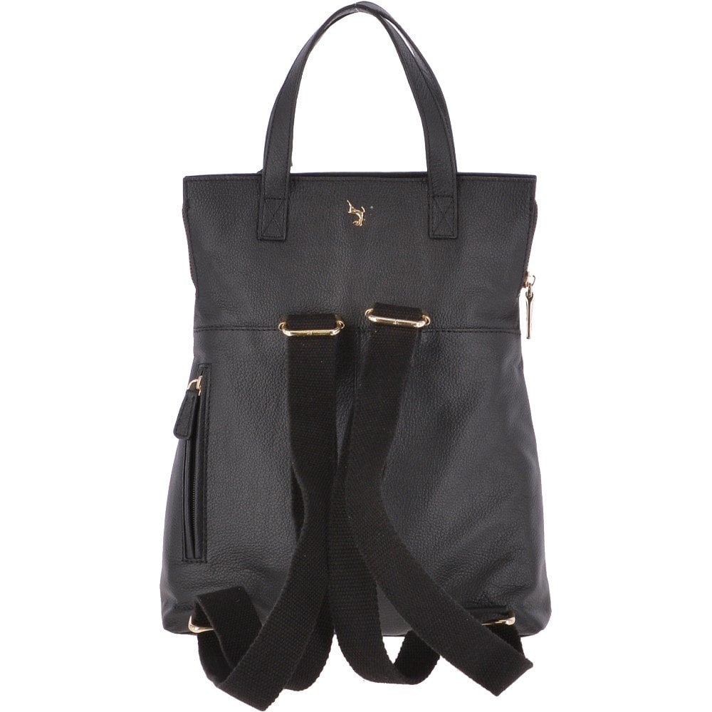 2 in 1 Leather Backpack Handbag Black: 62237