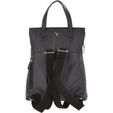 2 in 1 Leather Backpack Handbag Black: 62237