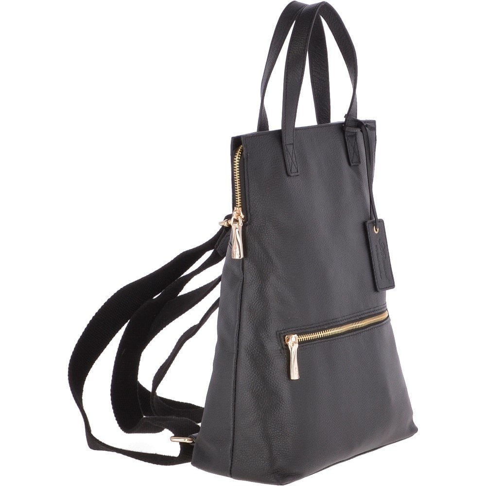 2 in 1 Leather Backpack Handbag Black: 62237