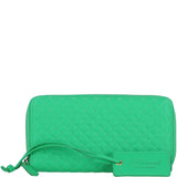 Large Quilted Leather Zip Around Note And Coin Purse Green: QUILTED PURSES