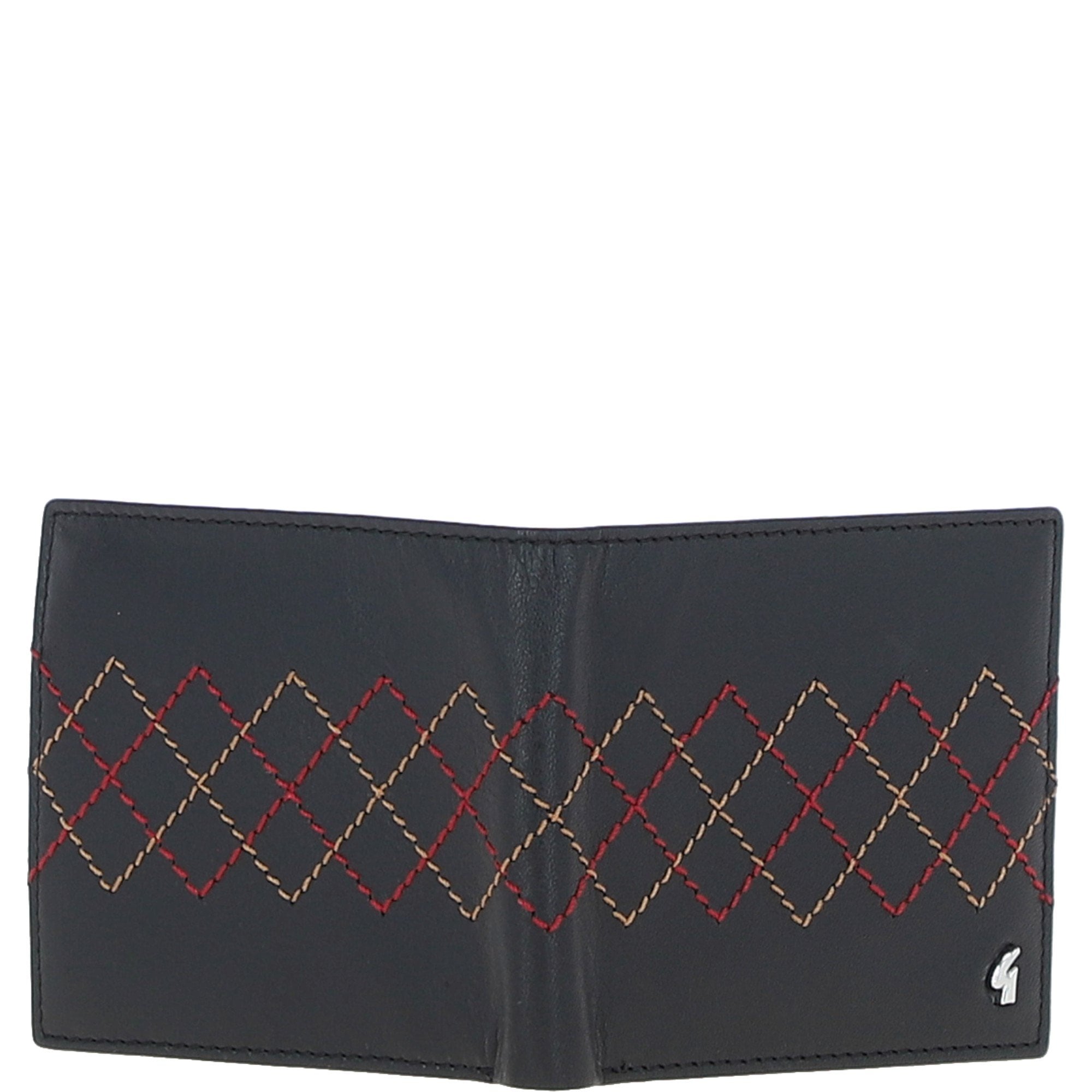 Leather 4 Card Billfold Wallet Black: GB-145-AS