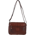 3 Section Vintage Woven Leather Shoulder Bag Cognac: D-71