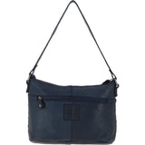 Vintage Woven Leather Shoulder Bag Navy: D-73