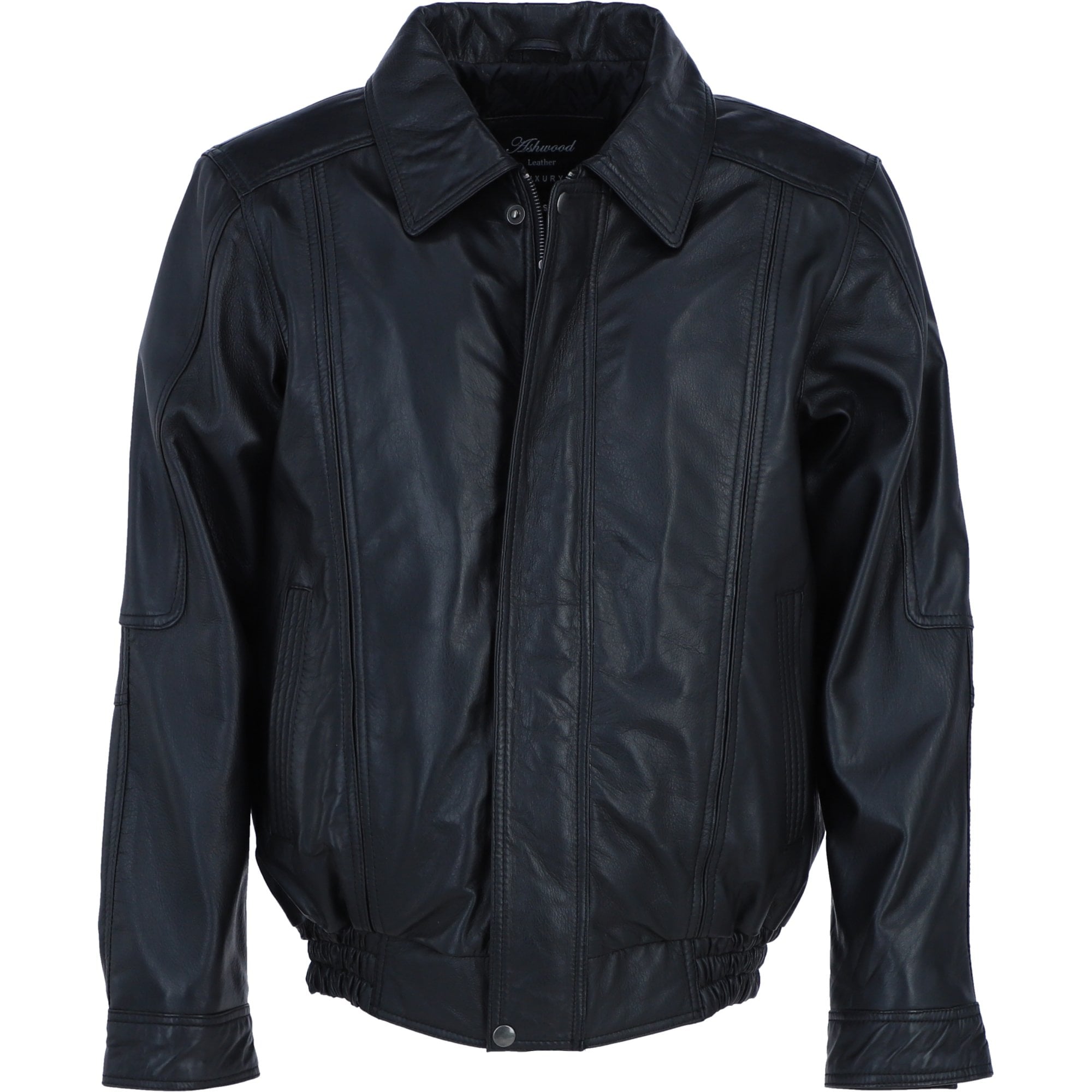 Men's Real Leather Brando Bomber Jacket Black: AWM-601
