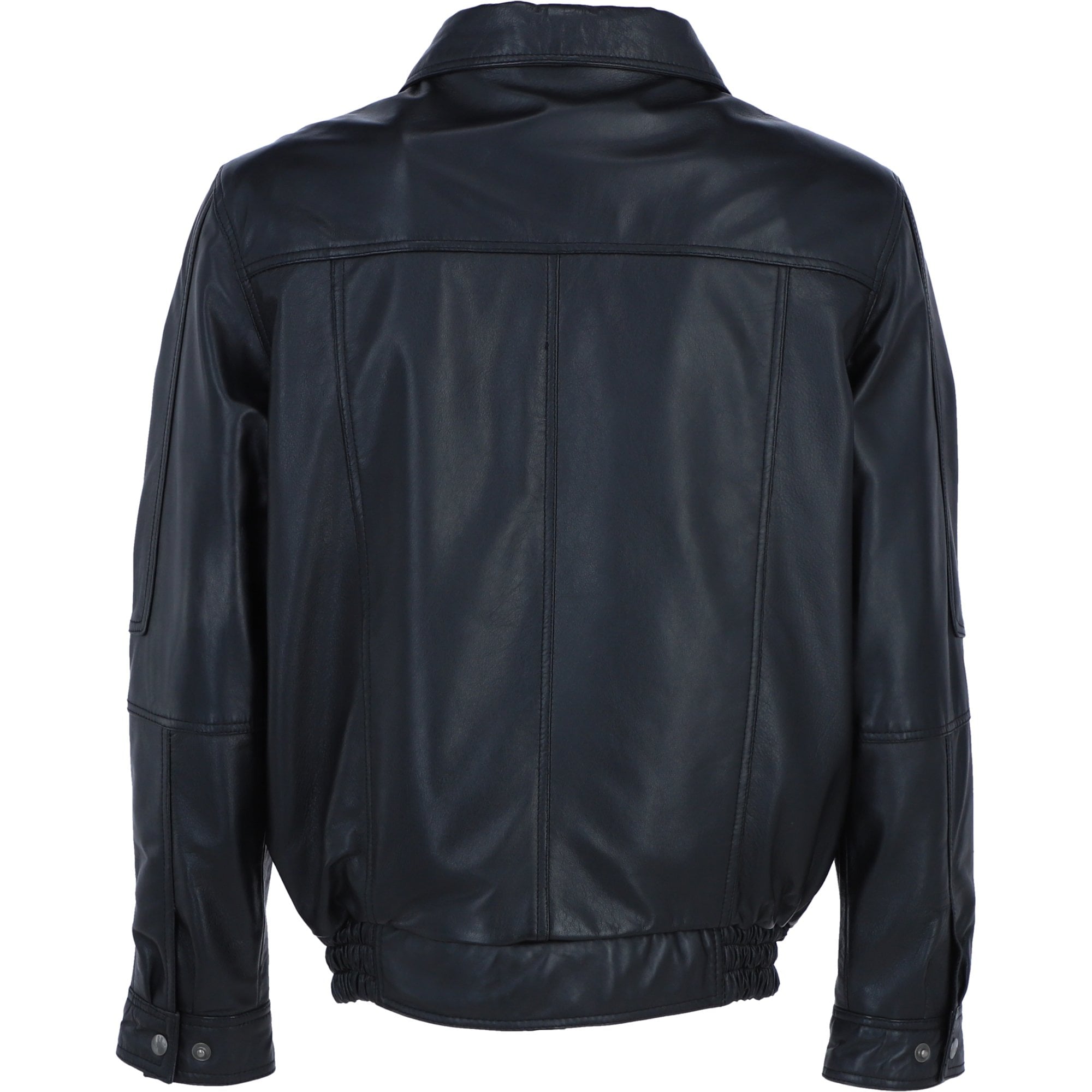 Men's Real Leather Brando Bomber Jacket Black: AWM-601