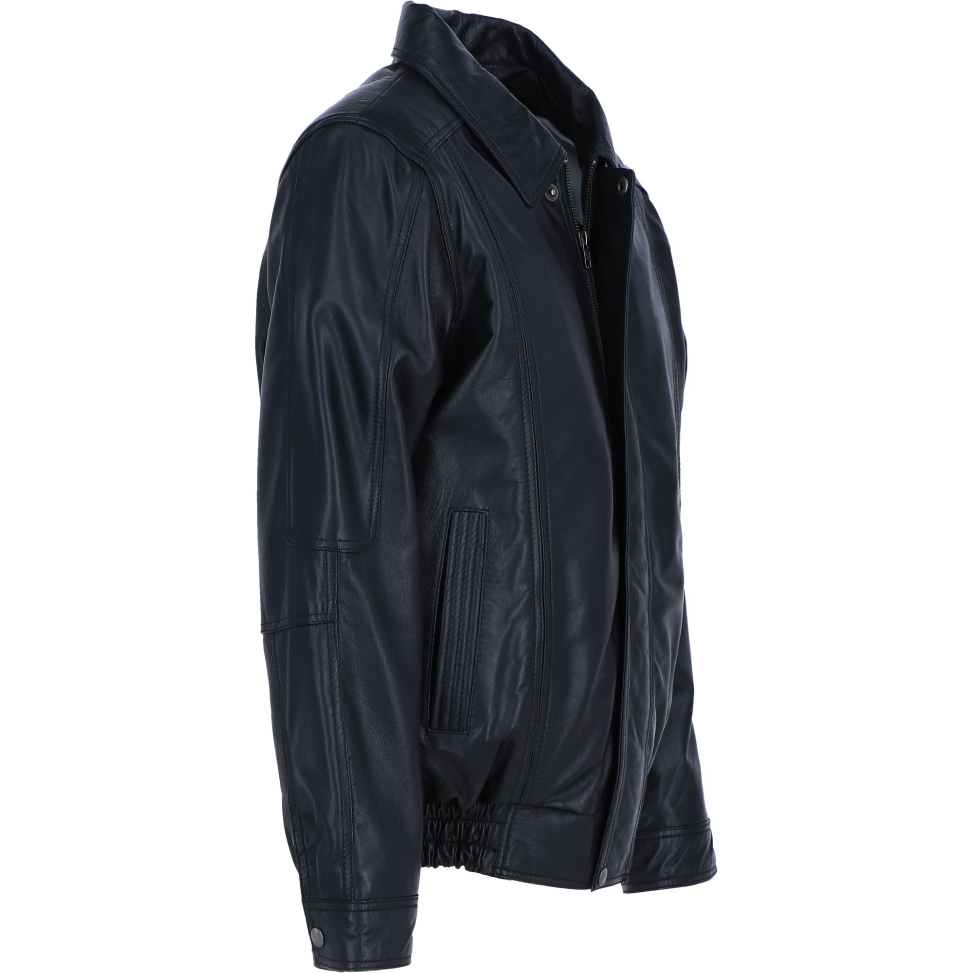 Men's Real Leather Brando Bomber Jacket Black: AWM-601