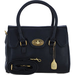 Exquisite Genuine Leather Medium Shoulder Bag for Women in Black: L-38