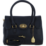 Exquisite Genuine Leather Medium Shoulder Bag for Women in Black: L-38