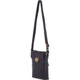 Genuine Leather Crossbody Bag with Zip Top Closure for Women in Brown: L-33