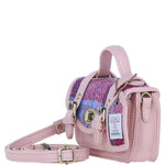 Ashwood Leather & Harris Tweed® Cloth Micro Satchel Bag with Twist Lock Baby Pink/Baby Pink: TW-36-15-BP
