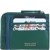 Ashwood Leather RFID Protected Purse with Zip Pocket Green/Teal: 31800