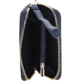 Brampton Genuine Suede Leather Zip-Around Wristlet Purse in Deep Navy: 32554