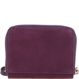 Brampton Genuine Suede Leather Zip-Around Wristlet Purse in Fig: 32554