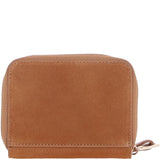 Brampton Genuine Suede Leather Zip-Around Wristlet Purse in Lt Tan: 32554