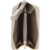 Brampton Genuine Suede Leather Zip-Around Wristlet Purse in Mink: 32554