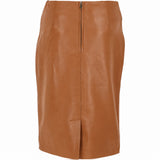 Stylish Leather Pencil Skirt Tan: Skirt23