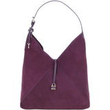 Brampton Large Suede Leather Hobo Bag in Fig: 65525
