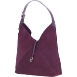 Brampton Large Suede Leather Hobo Bag in Fig: 65525