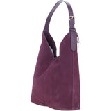 Brampton Large Suede Leather Hobo Bag in Fig: 65525