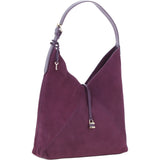 Brampton Large Suede Leather Hobo Bag in Fig: 65525