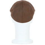 Major 6 Panel Faux Leather Flat Cap in Brown: E38-390
