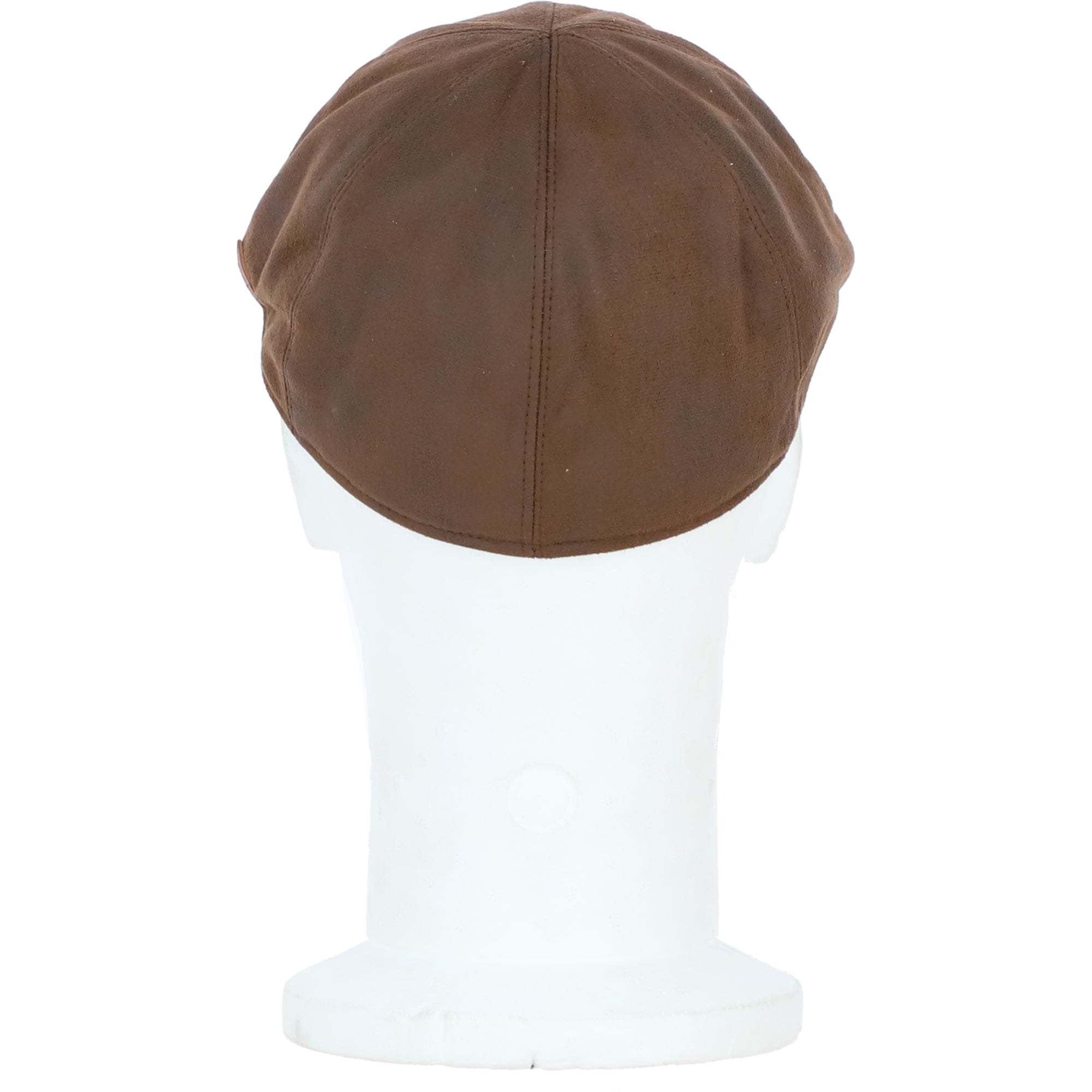 Major 6 Panel Faux Leather Flat Cap in Brown: E38-390