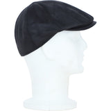 Major 6 Panel Faux Leather Flat Cap in Black: E38-390