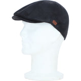 Major 6 Panel Faux Leather Flat Cap in Black: E38-390