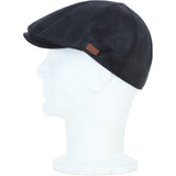 Major 6 Panel Faux Leather Flat Cap in Black: E38-390