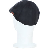Major 6 Panel Faux Leather Flat Cap in Black: E38-390